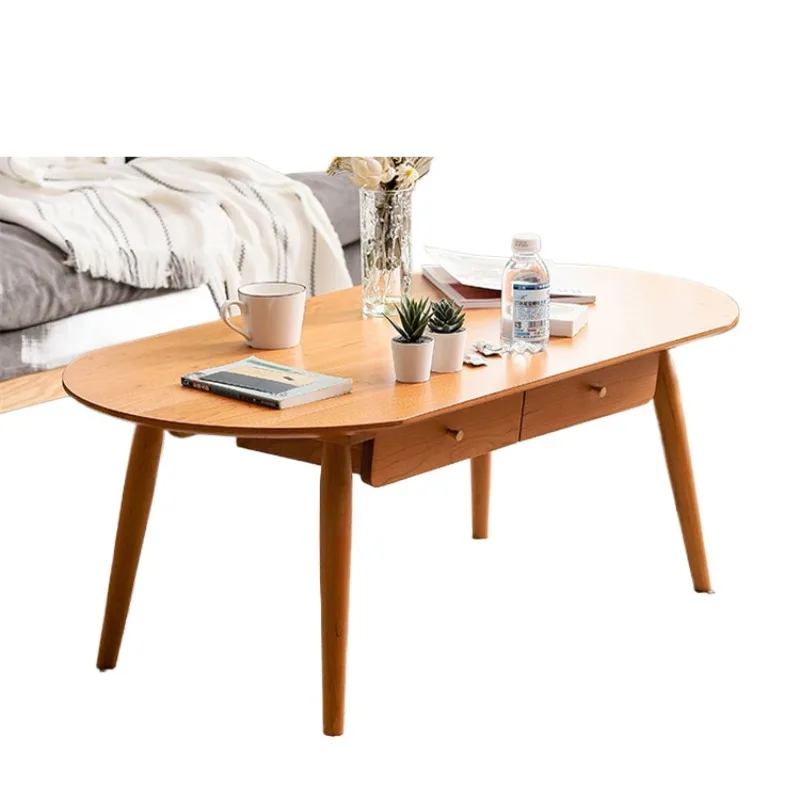 Cherry wood coffee table small apartment Japanese style all solid wood white oak coffee table