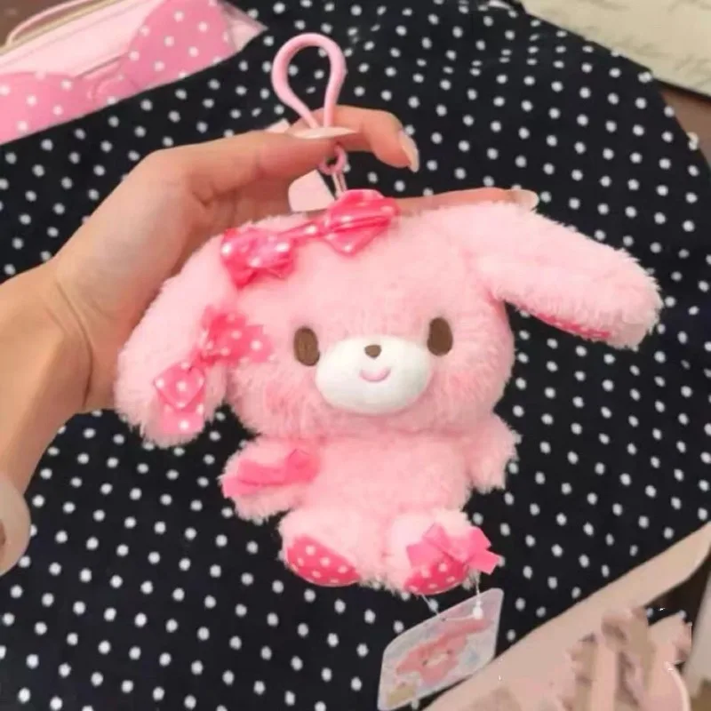 Cartoon Bonbonribbon bunny Plush Toy keychain kawaii sanrio Pink  Bow Ribbon Rabbit Toy Doll  plushie bag charm Accessory  gift