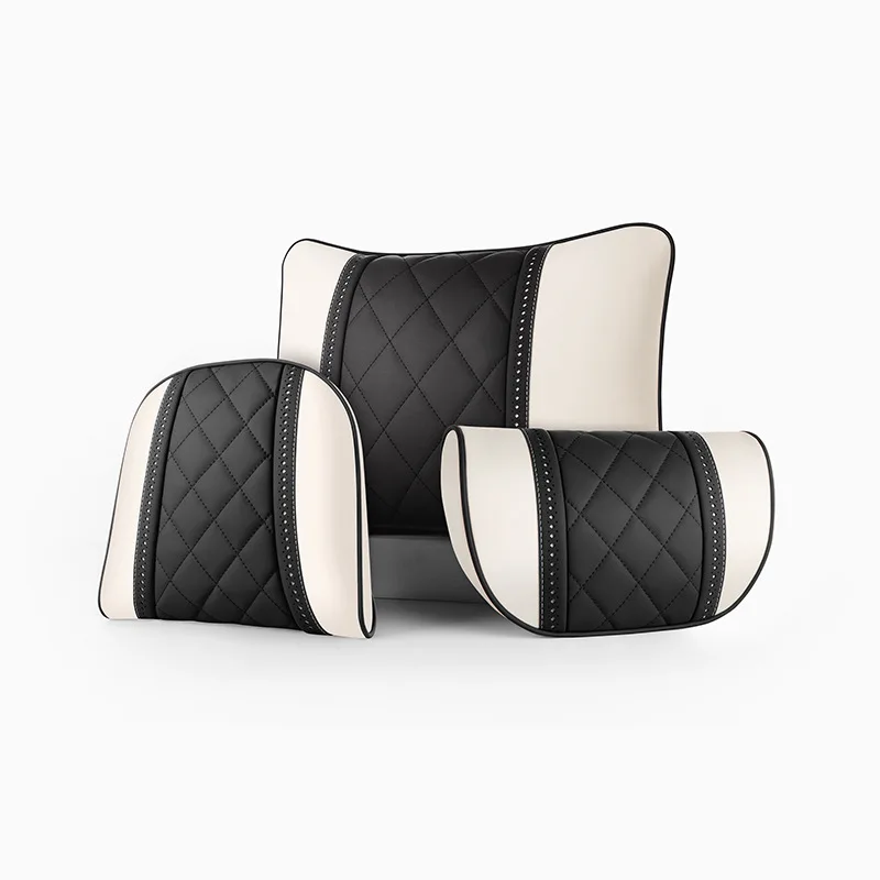 NAPPA Leather Car Headrest Lumbar Pillow Mercedes-Maybach S-Class Design Universal Car Interior Seat Support Head Neck Cushion