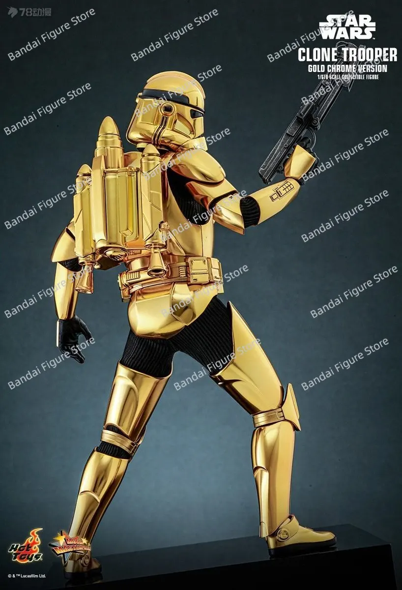 HOTTOYS MMS735 1/6 Gold Chrome-versie Clone Trooper Soldier Star Wars: Episode III - Revenge of the Sith Origineel 12" model