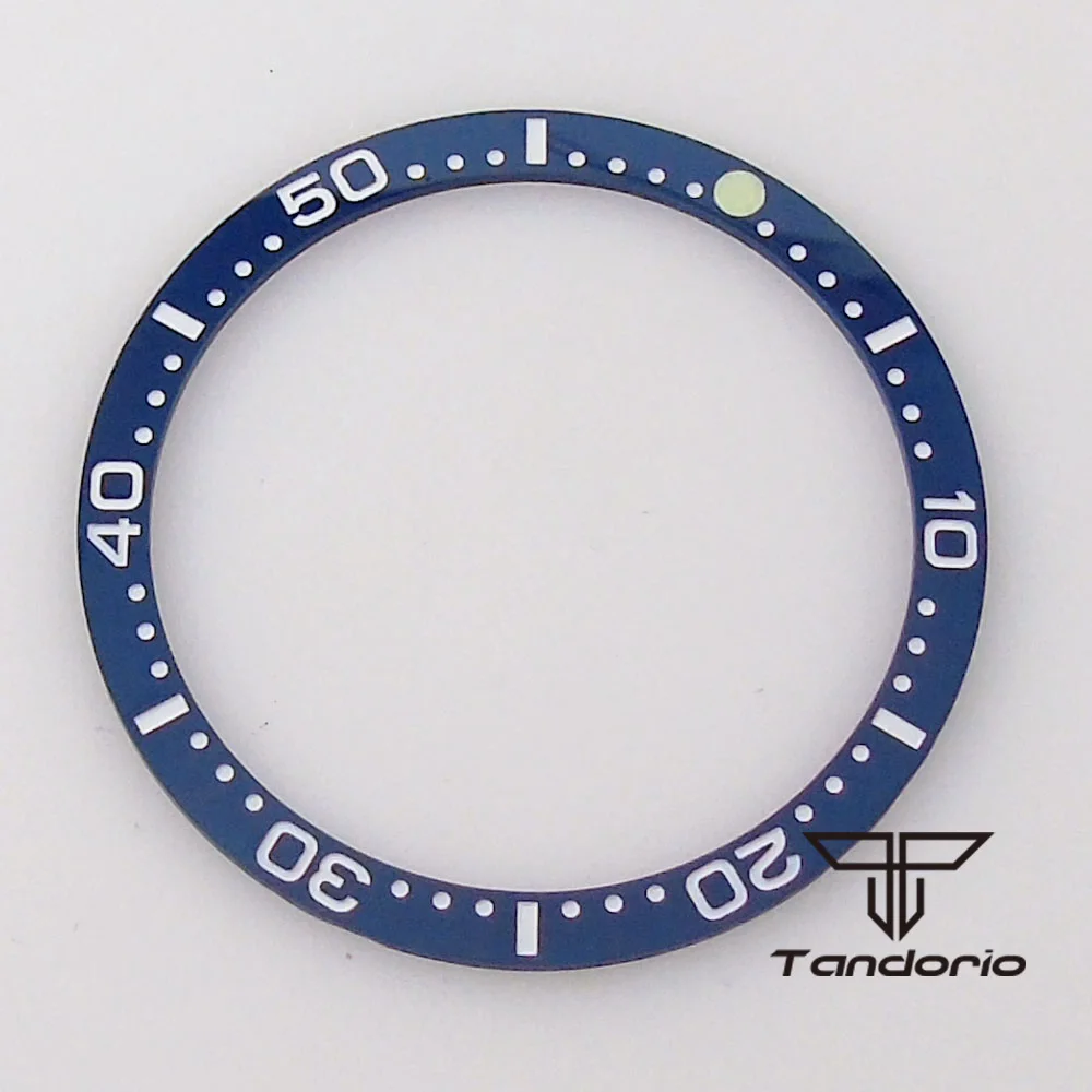 39mm*33mm Watch Bezel Insert Ceramic/Aluminum Material Black/Blue/Green/Silver Watch Spare Parts Fit Tandorio 62mas Watch Case