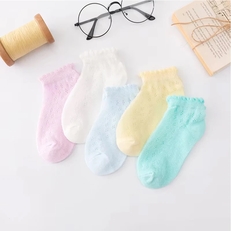 5 Pairs/lot Cotton Boy Child Socks Infants Summer Mesh Socks For Newborns Baby Cute Cartoon Socks For Girls Thin Soft