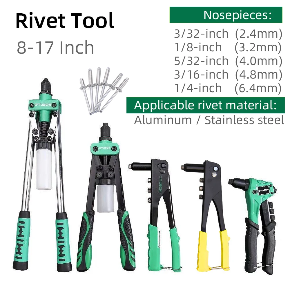 Imagem -02 - Manual Double Handle Rivet Gun Heavy Blind Rivet Tool Ferramenta Automática Save Effort in in 13 in 14 in 17 in in 321 in 4in 2464 mm