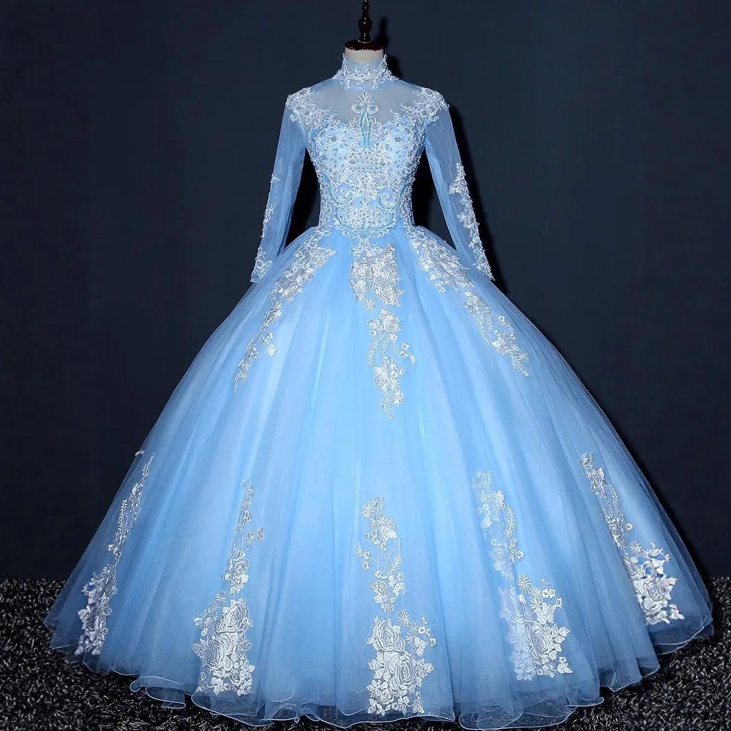 

Long Sleeved 2025 New Exquisite Quinceanera Dresses Lace Embroidery Vintage Sexy Evening Dress Princess Ball Gowns Vestidos