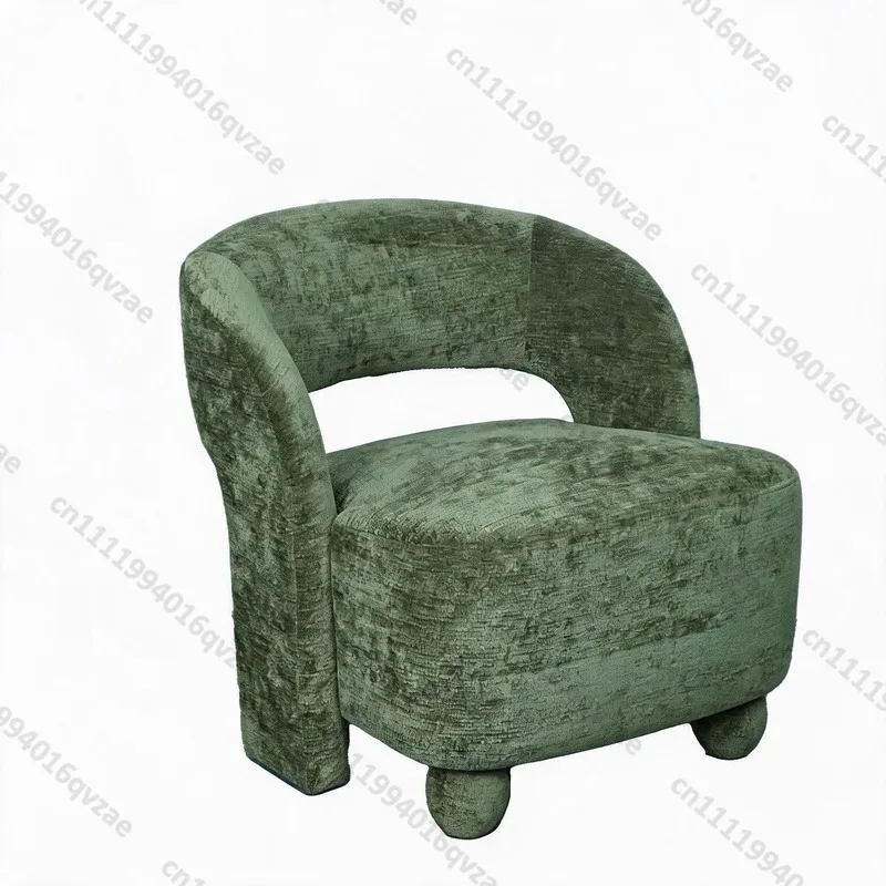 Modern Nordic Armchair Backrest Open Ball Footstool Decorative Armchair Living Room Armchair