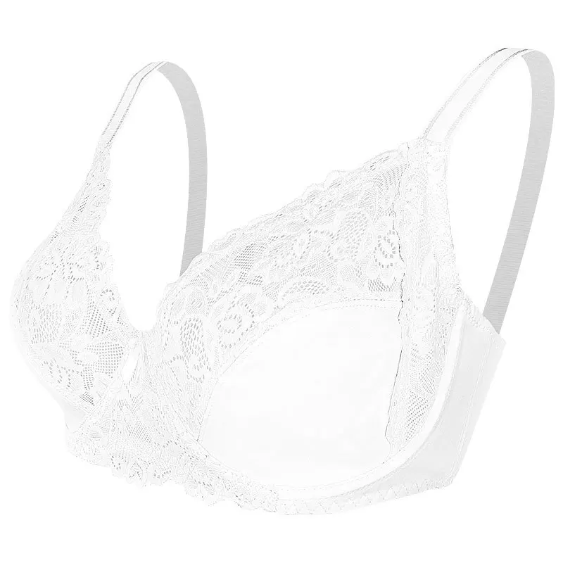 Women\'s DE Cup Plus Size Bra Europe and the United States Plus Size Unpadded Lace Underwear Adjustable Breathable Bras