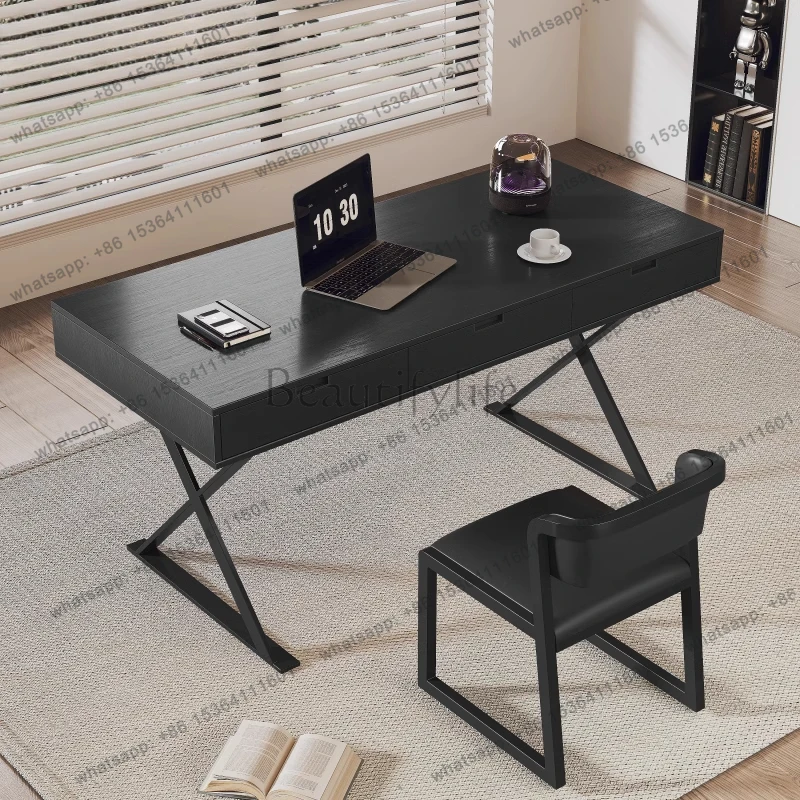 Black Designer Modern Office Desks Storage Drawers Asthetic Organizer Standing Computer Desks Study Home Escritorio Furniture