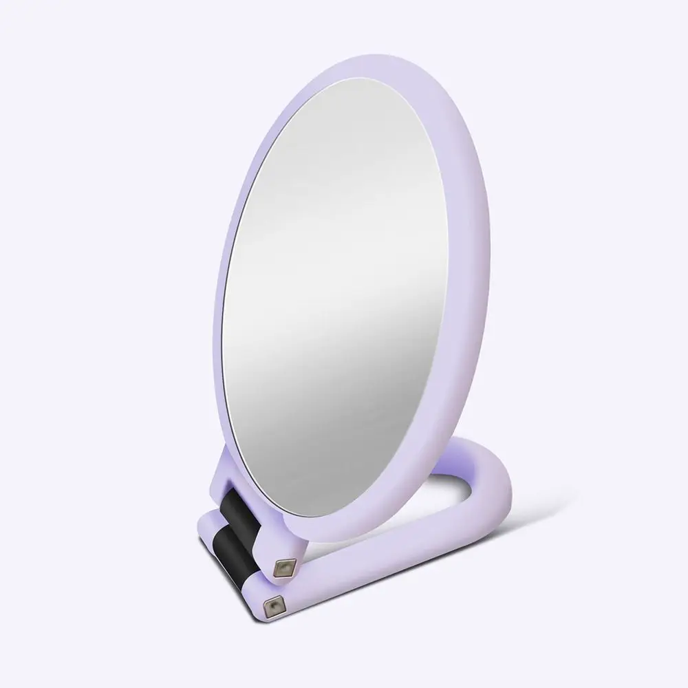 Miroir compact grossissant pour femmes et filles, miroir de maquillage de bureau, accessoires de voyage, support pliant, miroir cosmétique