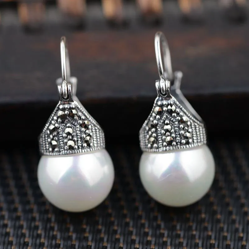 Lady's S925 Sterling  Earrings for Women Natural Stone brides bread  big earringsWomen Party, Party, Luxury Dubai