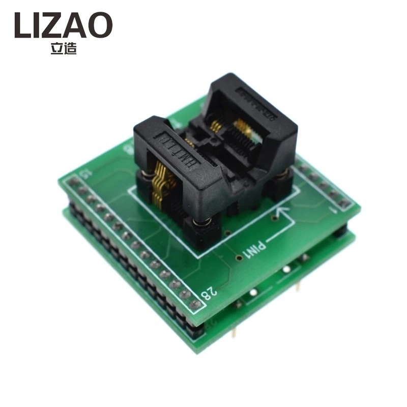 LIZAO TSSOP8 to DIP28 Adapter Socket, 0.65mm Pitch SSOP8 to DIP28 IC Test Socket for TL866A TL866CS Programmer