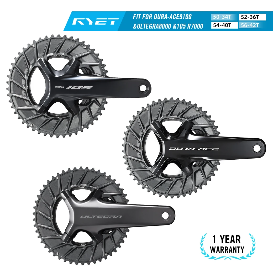AliExpress RYET 110BCD Chainring 2X 50-54T 7075 Alloy 155g for Shimano 105/Ultegra/Dura-Ace 11-12S Road Bike Aero Bolt Cover
