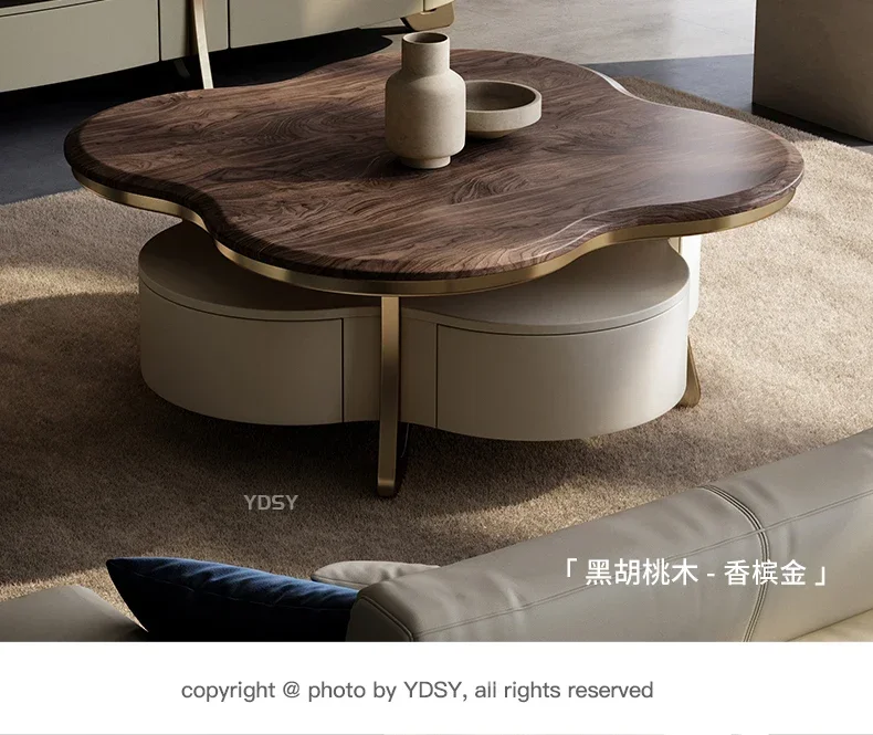 

JJLight Luxury Natural Marble Cloud Small Coffee Table Modern Home High-end Marble Coffee Table