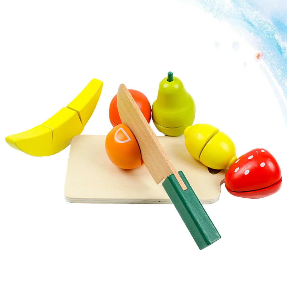1 セットカットフルーツ木製キッチン教育シミュレーションボードゲーム子供の手と目の調整創造性想像力の発達