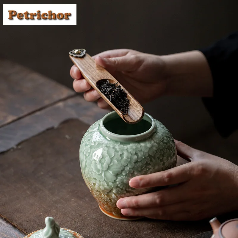Chinese Handmade Solid Wood Tea Scoop Creative Tea Leaf Holder Shovel Chahe Household Appreciation Ladle Cafes Ornaments Craft