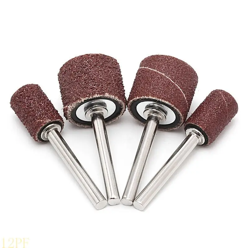 12PF 10 Pcs 12.5mm Grit 80# Sanding Bands +3.17mm Mandrel Rotary Tool Drill Bits