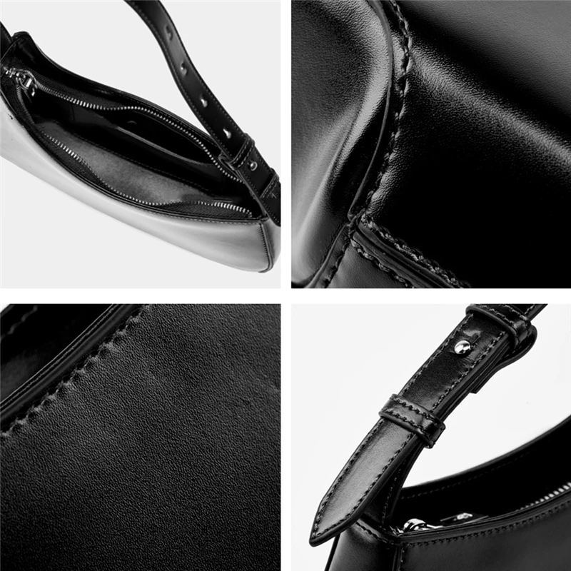 Hifashion Irregular Cow Genuine Leather Underarm Shoulder Bags For Women Summer 2024 Trend Designer Half Moon Ladies Handbags