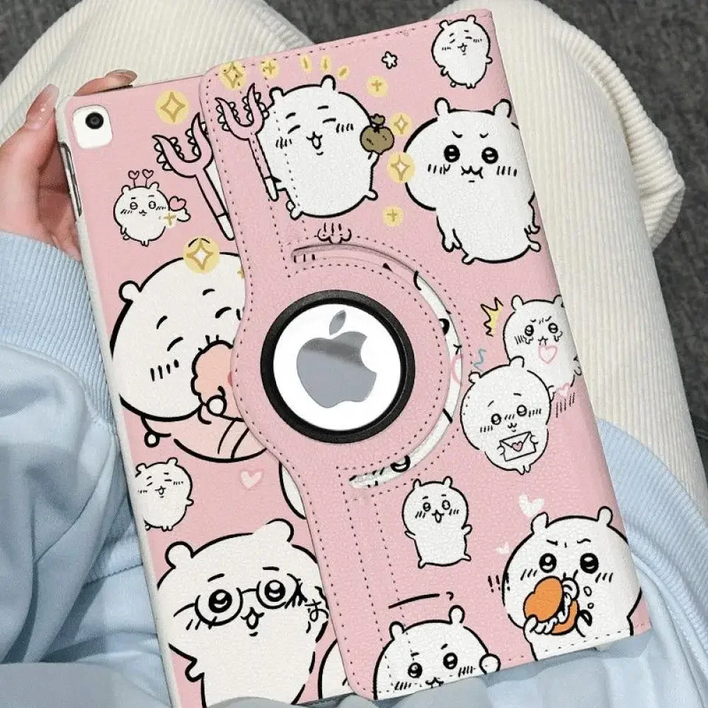 حافظة أنيمي Hachiware Pu Ipad Chiikawa Usagi Kawaii كارتونية لجهاز Ipad Pro2024 11 Air5 6 غطاء مضاد للسقوط هدية مهرجان الفتيات اللطيفة