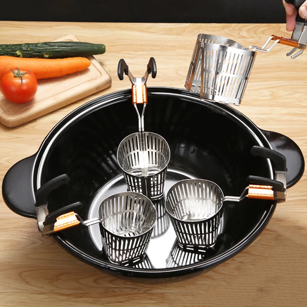 

Stainless Steel Split Filter Basket Mesh Strainer Spoon for Home Hot Pot Noodles Food Cooking Basket Strainer Ladle