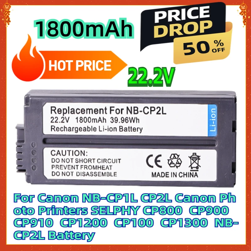 For Canon NB-CP1L CP2L Canon Photo Printers SELPHY CP800  CP900  CP910  CP1200  CP100  CP1300  NB-CP2L Battery