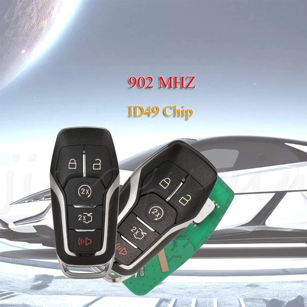 

jingyuqin Fccid:M3N-A2C31243300 Remote Smart Car Key 902Mhz ID49Chip for Ford Fusion Explorer Edge Mustang 2017 2018 Keyless
