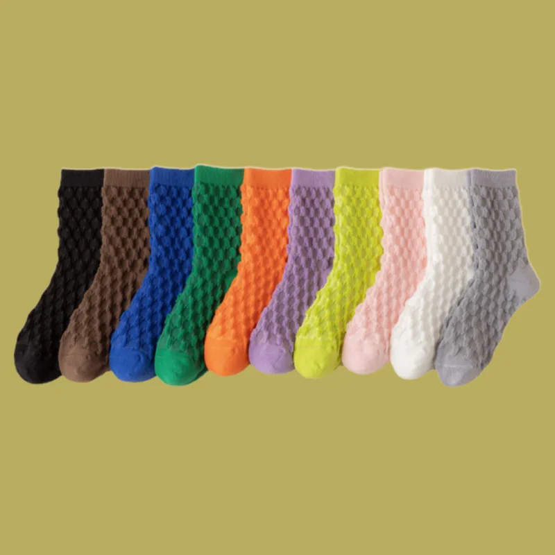 3/6 Paare neue Bonbon farbe bequeme Socken Damen Tube Socken bunte Bubble Socken Persönlichkeit All-Match Baumwoll socken