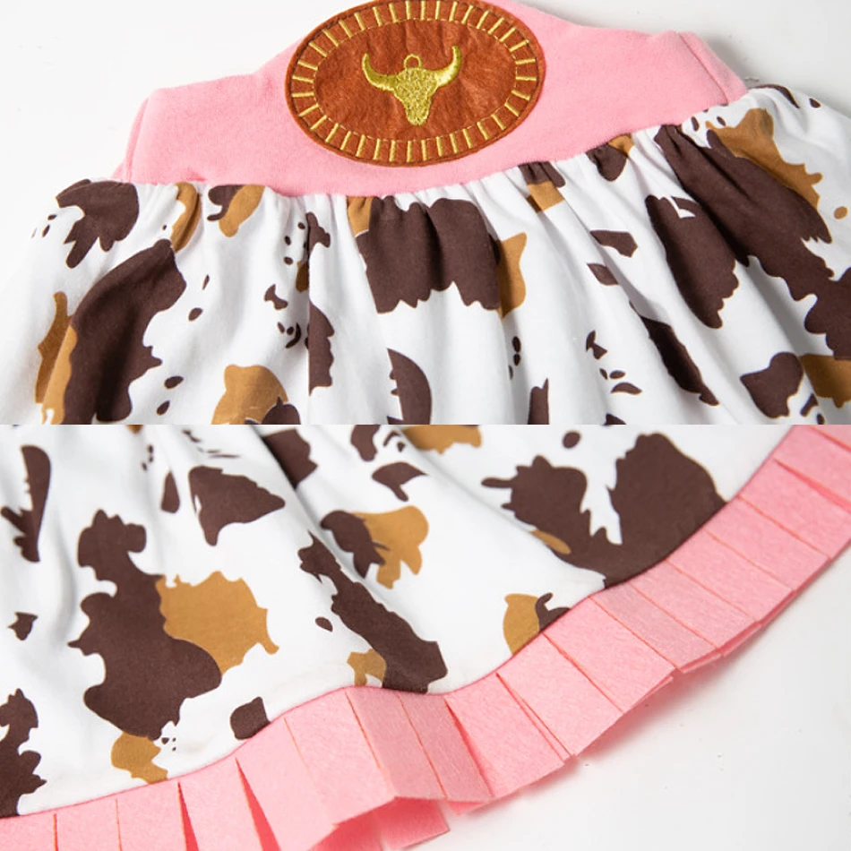 Baby Girls Cowboy Cosplay Performance Set Kids Pink Vest Skirt Scarf Foldable Hat Outfit Toddler 4Pcs Halloween Carnival Clothes view 5
