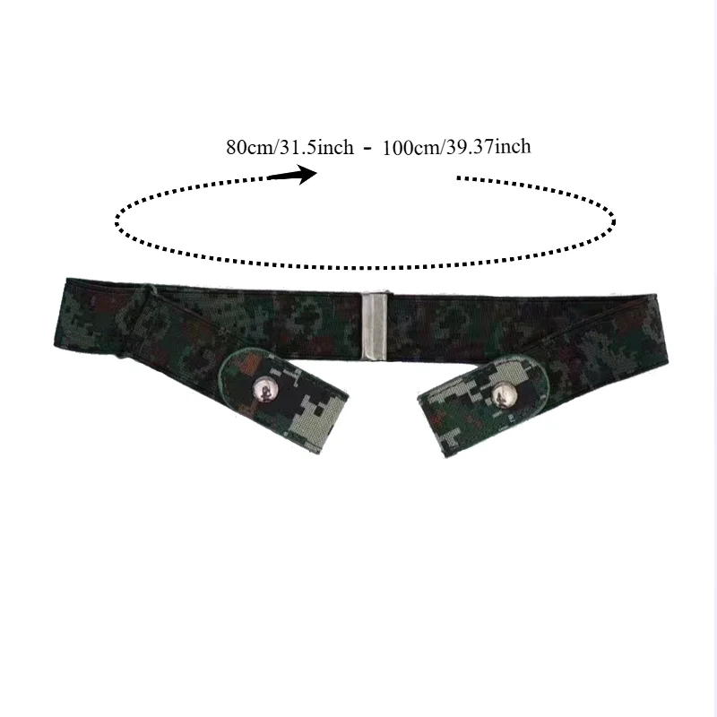 Camouflage Military-Style No-Fuss Belt Unisex for College Students and Teens Sturdy Durable Elastic Outdoor Belts