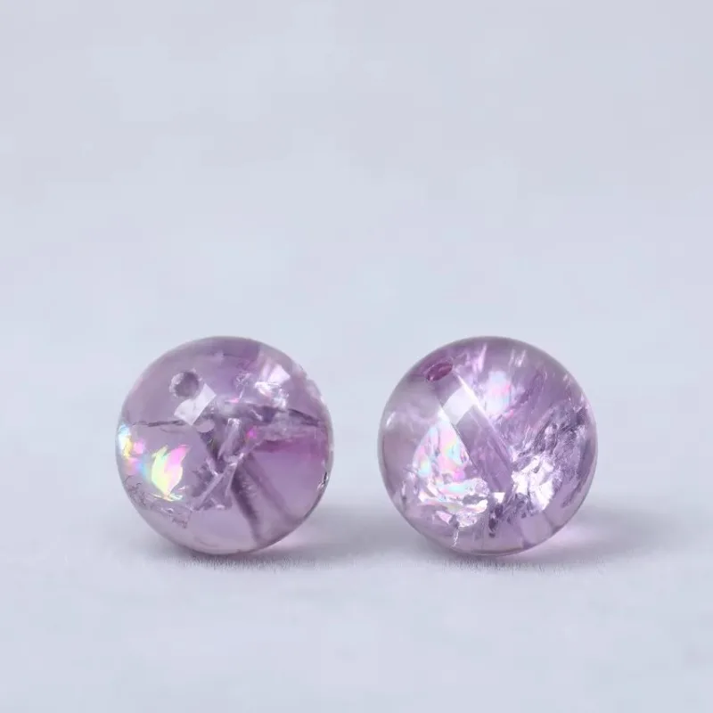 Natural purple asestre loose bead DIY handmade jewelry