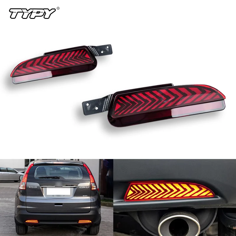 

TYPY 2 шт. для Honda CRV 2012 2013 2014 светодиодный задний бампер указатель поворота светодиодный задний стоп-сигнал противотуманный фонарь