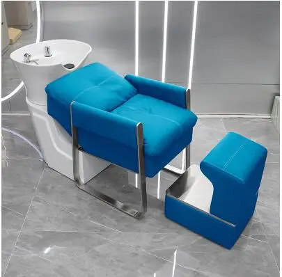 Wanghong semi lying hair salon shampoo bed barber shop dedicated deep ceramic basin beauty salon massage wash bed