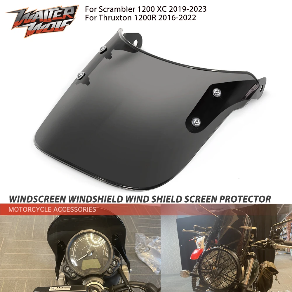 Motorcycle Windshield Windscreen Protector For Steet Speed Twin Scrambler 900 1200 XC XE Thruxton 1200/R Cafe Racer Wind Shield