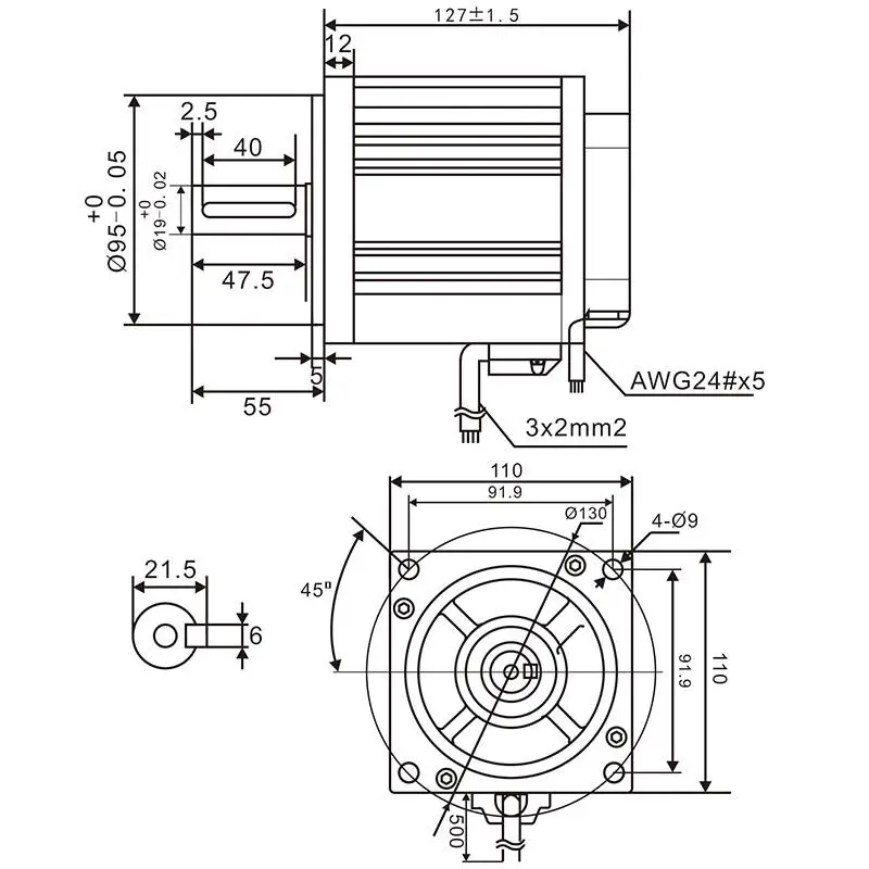 High-speed brushless spindle motor 220V3000W6000 rpm 8000 rpm high-power metal drilling and milling spindle motor