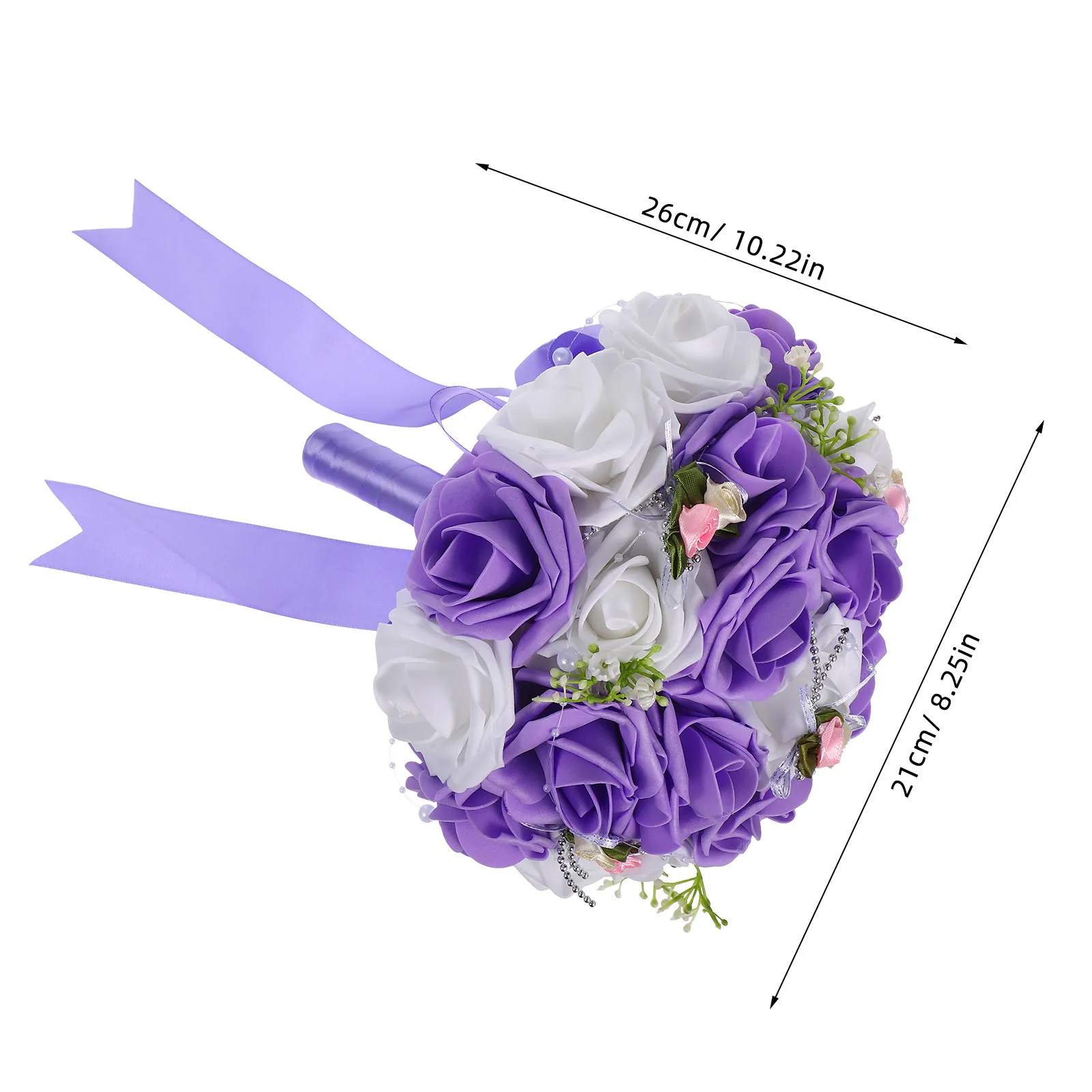 1Pcs Bride Wedding Bouquet Premium Pe Hand Bouquet Vivid Artificial Bridal Flower Wedding Decoration Creative Gift Purple
