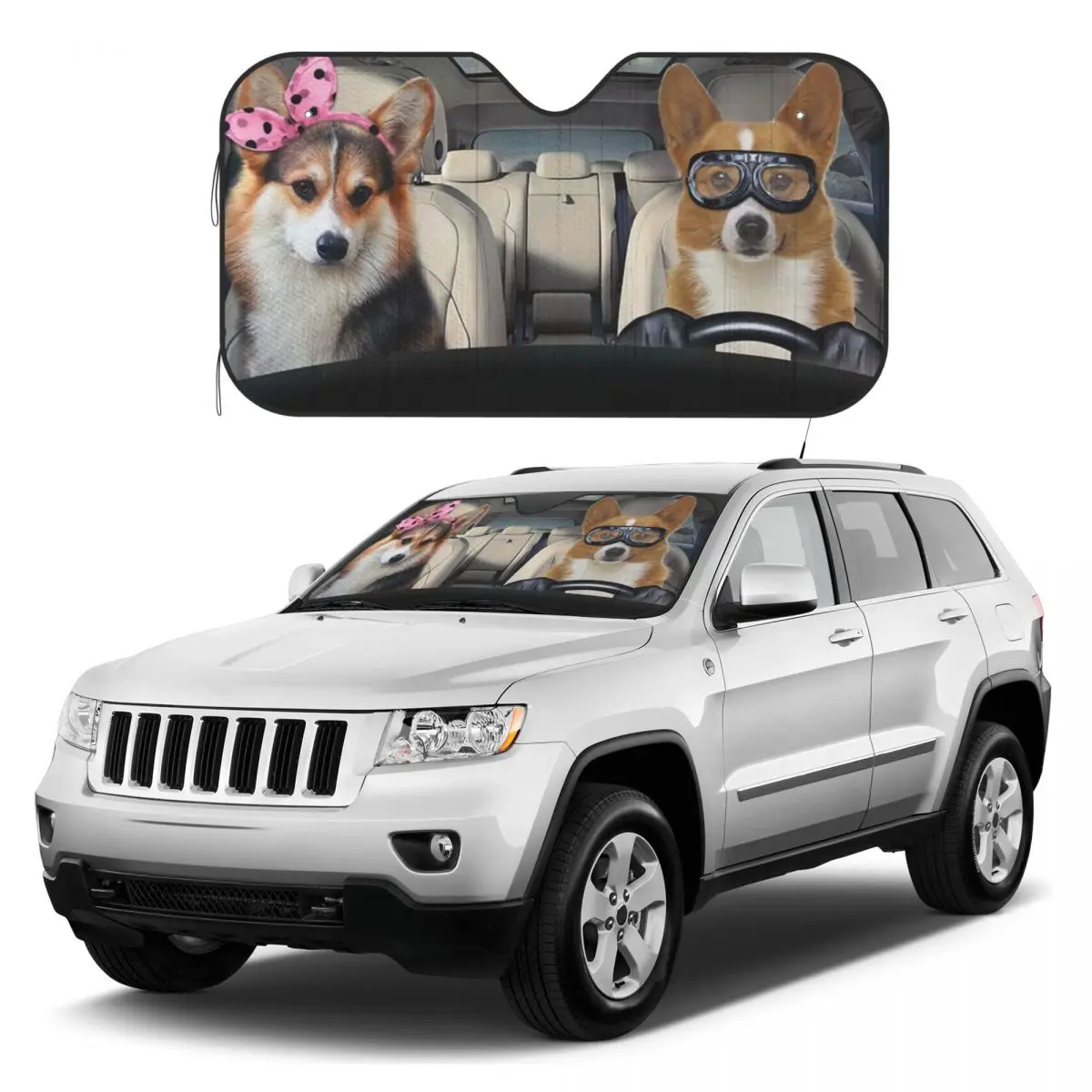 Pin On I Love Corgis Car Sunshades Reflector Anti Uv Funny Custom Car Sunshade Sun Shade