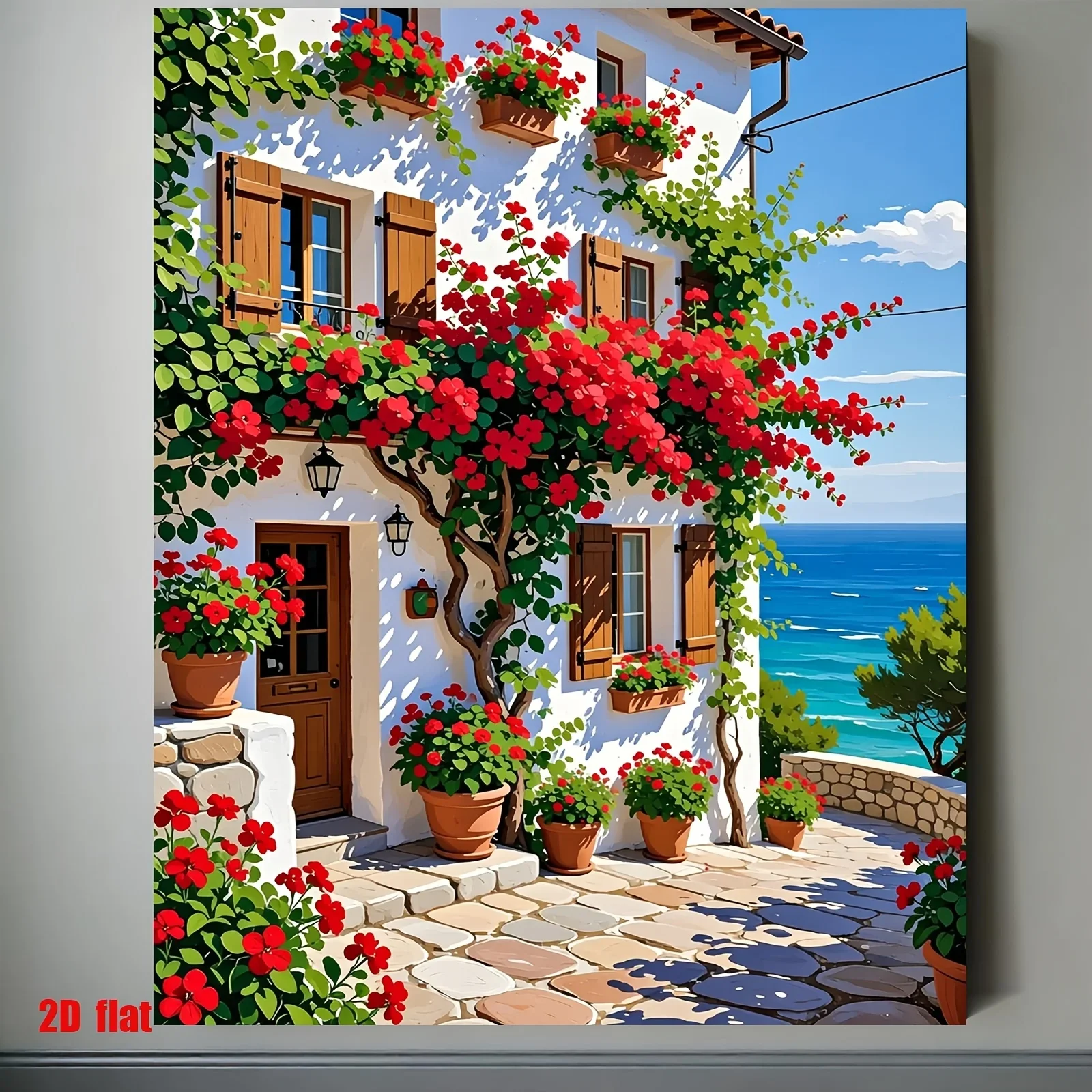 Professional Art Use, A 2D Flat Digital Painting Kit, Perfect for Beginners, Featuring a Picturesque Scene of a White House with