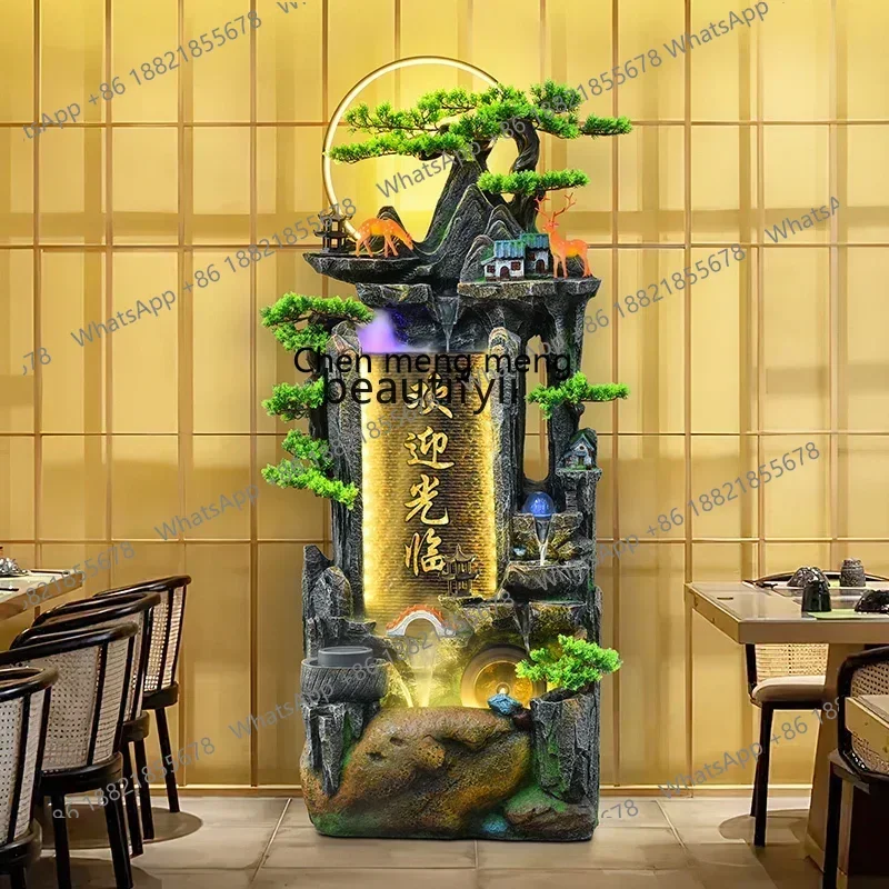 CC Flowing water ornament floor feng shui wheel circulating water to attract customers fountain landscape entrance water wheel