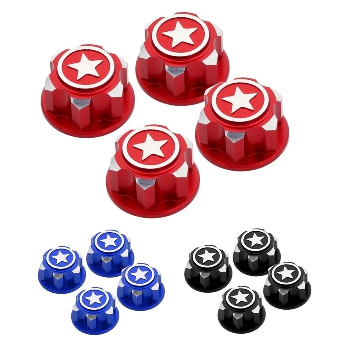 4PCS RC Car Metal 17mm Hex Wheel Nuts Dustproof Anti-Skid Non-slip for 1/8 Traxxas X-Maxx Summit E-Revo RC Buggy Truck