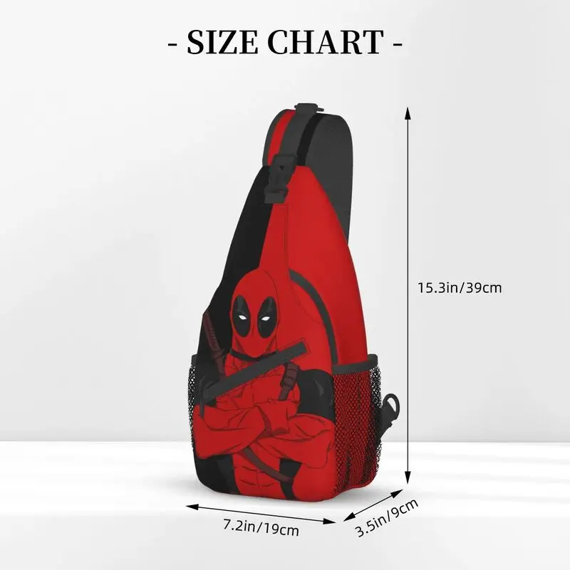 Custom Casual Deadpool Sling Crossbody Backpack Men Shoulder Chest Bags for Traveling