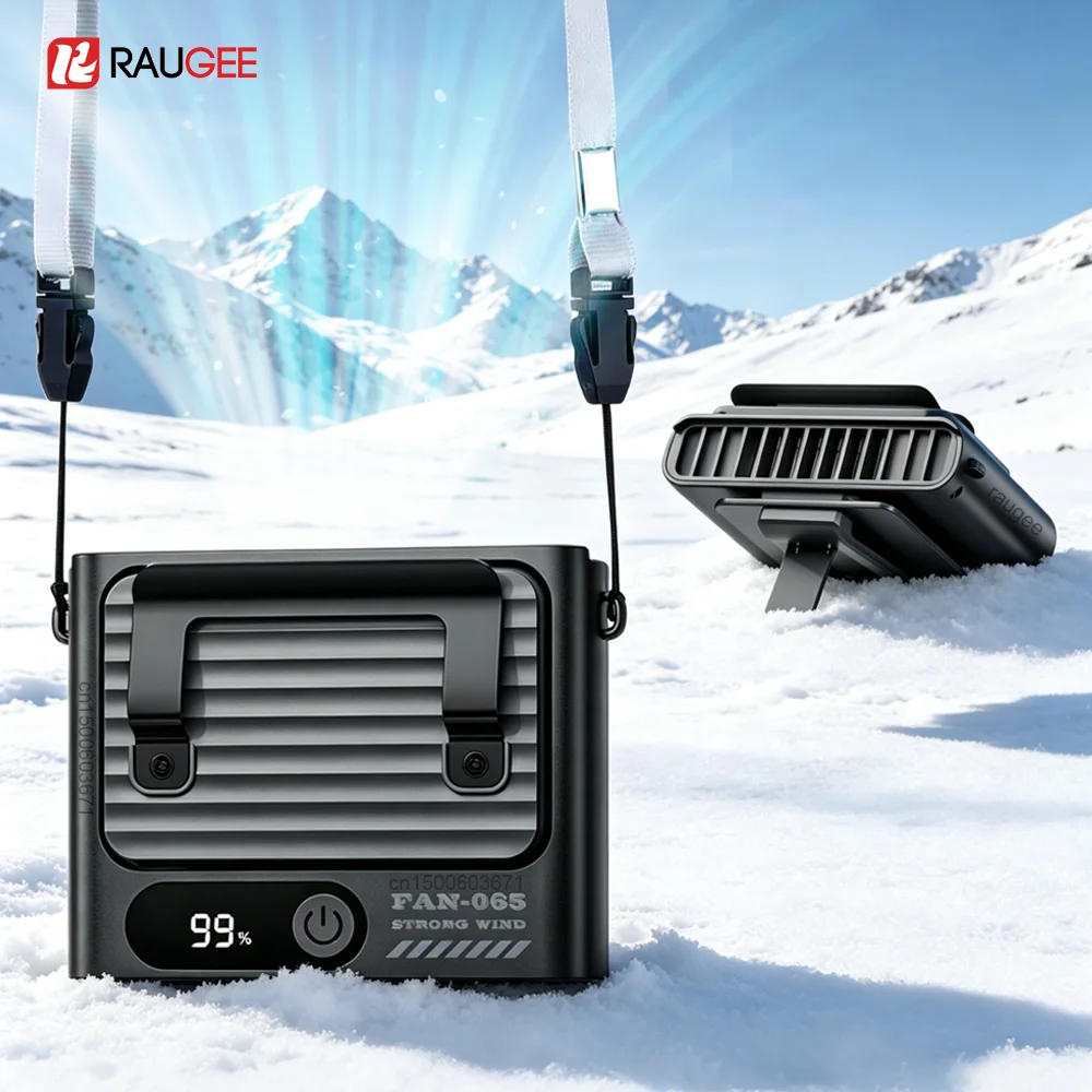 Portable Waist Clip Fan Outdoor Mini Hanging Neck Fan 4000mAh USB Rechargeable Mini Cooling Fan 5 Speed Portable Small Waist Fan
