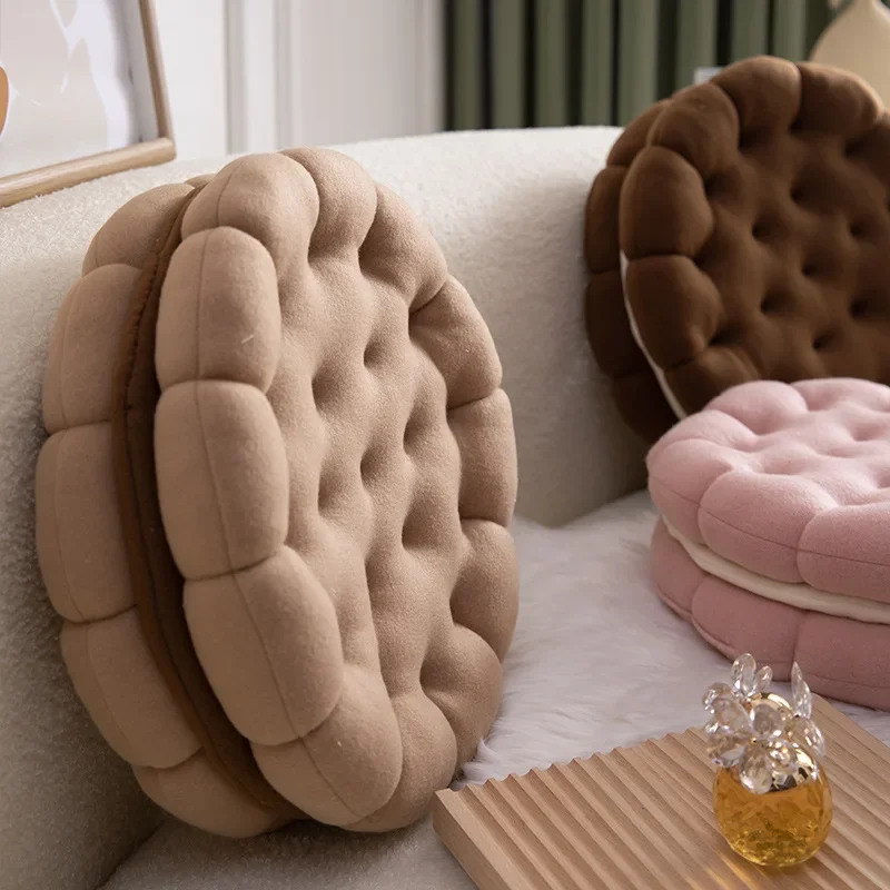 Ins Sandwich Biscuit Sofa Cushion Seat Girls' Cute Thick Seat Cushion Throw Pillow Back Cushions Living Room Bedroom Home Decor
