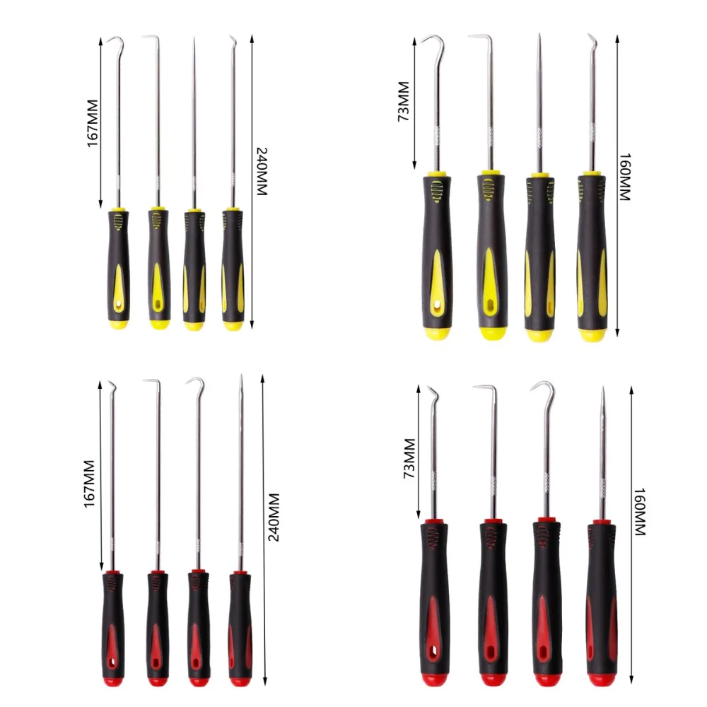 Conjunto universal de chaves de fenda para vedação de óleo de carro, 4 unidades, multiuso, extrator de anel o, removedor, ferramentas de reparo de carro 160/240mm