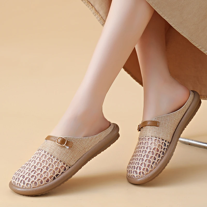 

Minimalist Strap Women Flip Flops Plain Color Flat Slippers Anti Slip Breathable Shoes for Street Beach Indoor Outdoor Wear