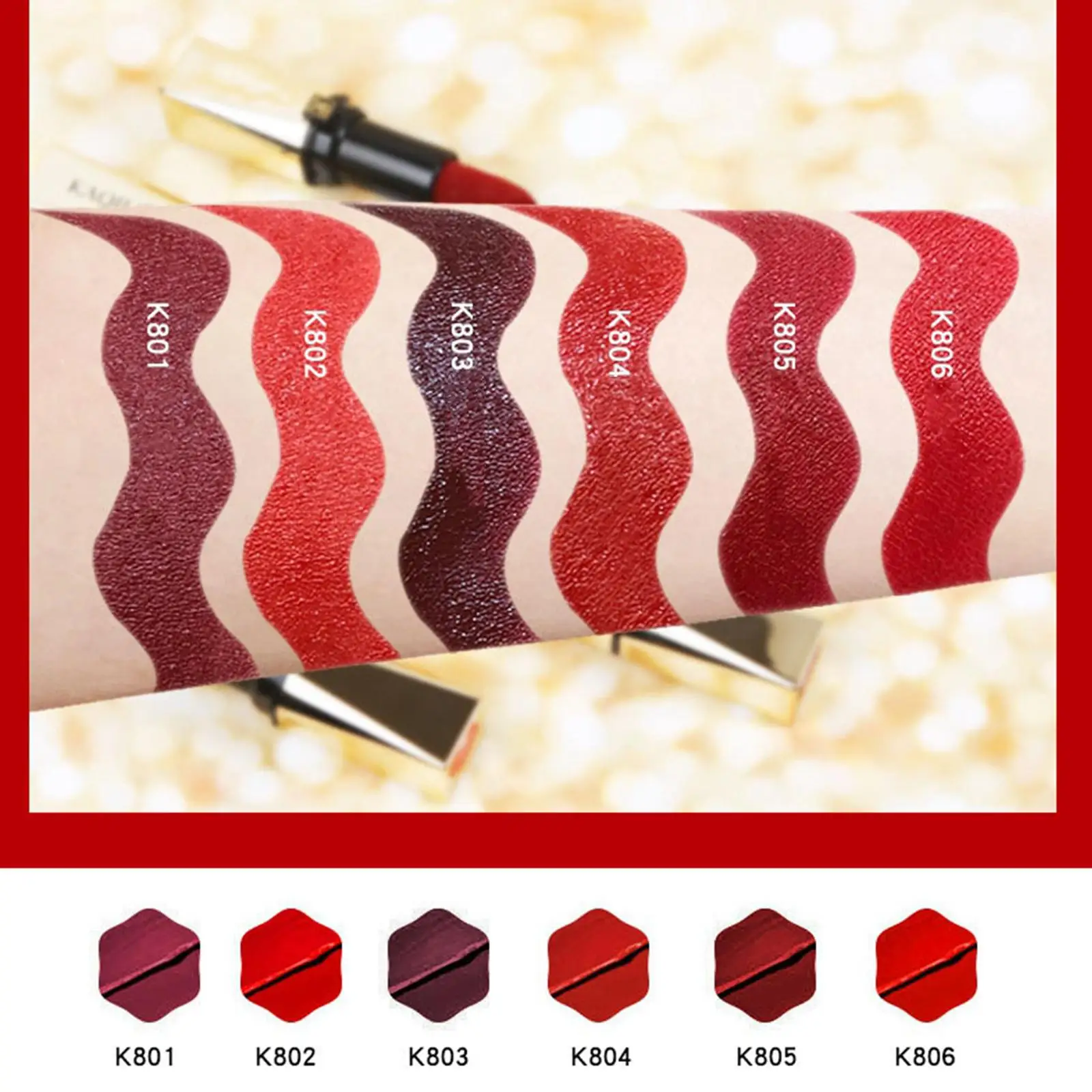 Set di rossetti e matite opache Palette nutriente in velluto impermeabile per cosmetici durevoli per il trucco dei colori per ragazze