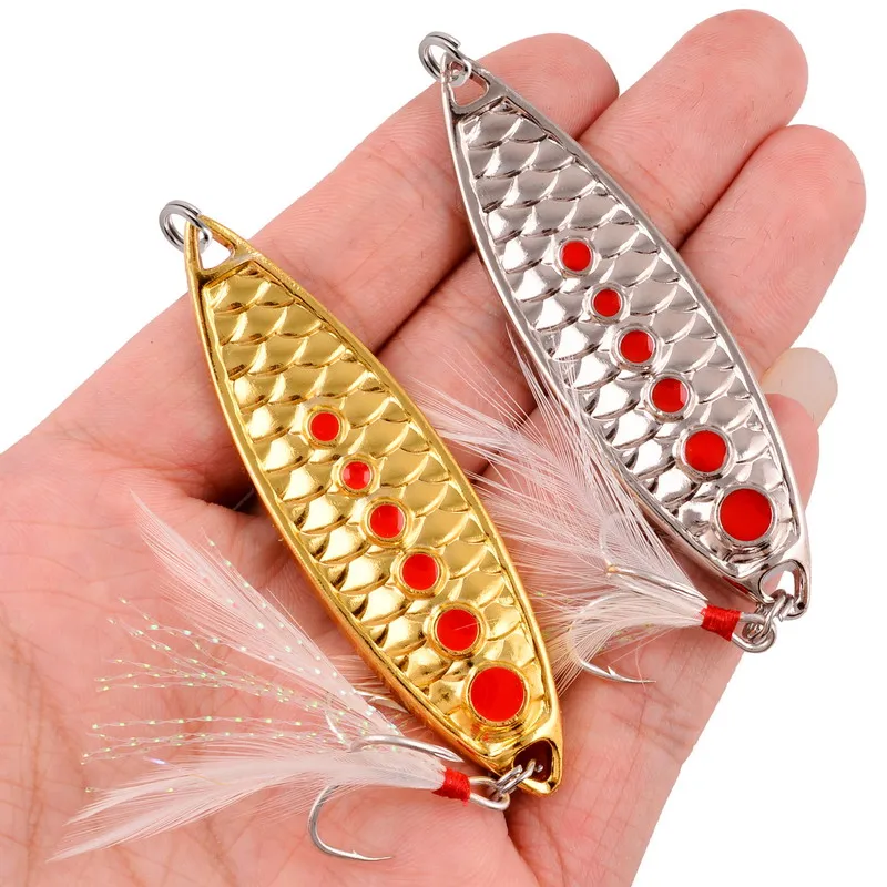 1pc 3g-20g Fishing Spoon Lure Bait Metal Jig Leech Scale Paillette Metal Spoon Artificial Pesca Fishing Lures Baits Fish