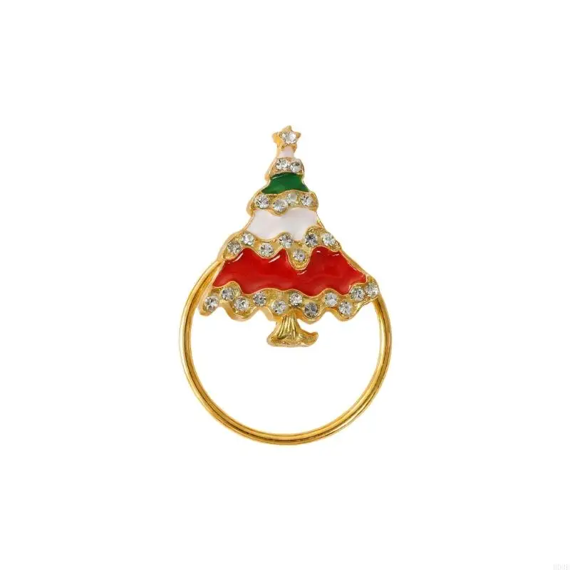 Christmas Napkin Wrap for Holiday Table Use, Enamel Look with Color Detail, Single Unit for Place Setting Rings B03E
