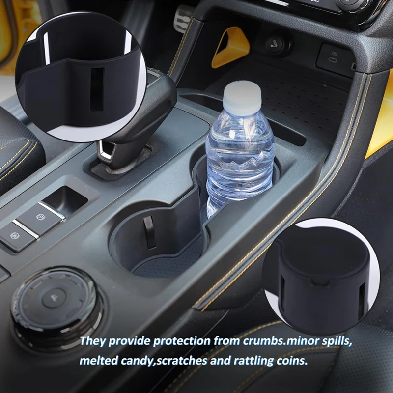 For Ford Ranger 2023 2024 Silicone Center Console Water Cup Holder Insert Interior Accessories