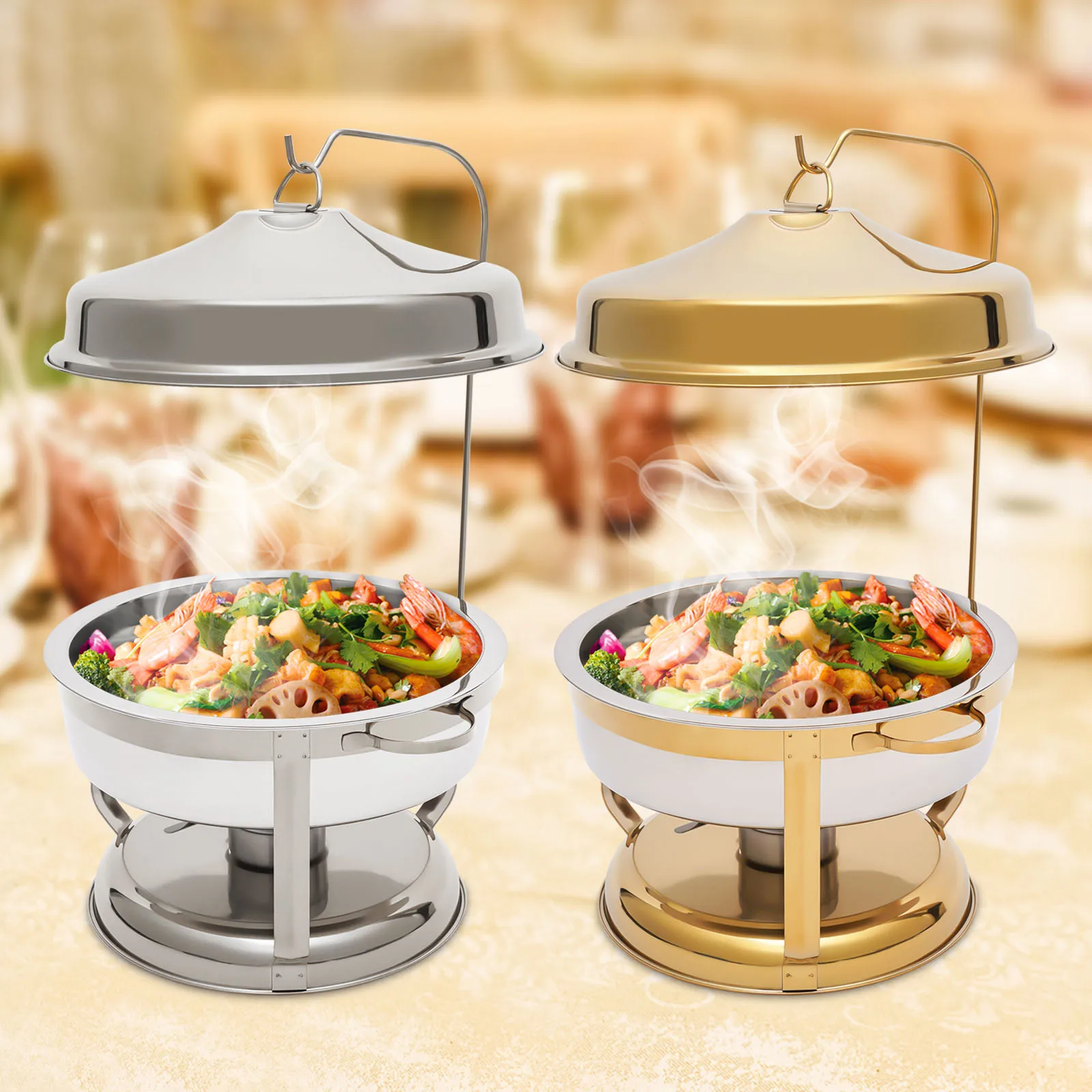 9L Chafing Dish Buffet Set, Stainless Steel Chafing Dishes with Top Lid&Catering food Warmers for Party/Restaurants/Hotels