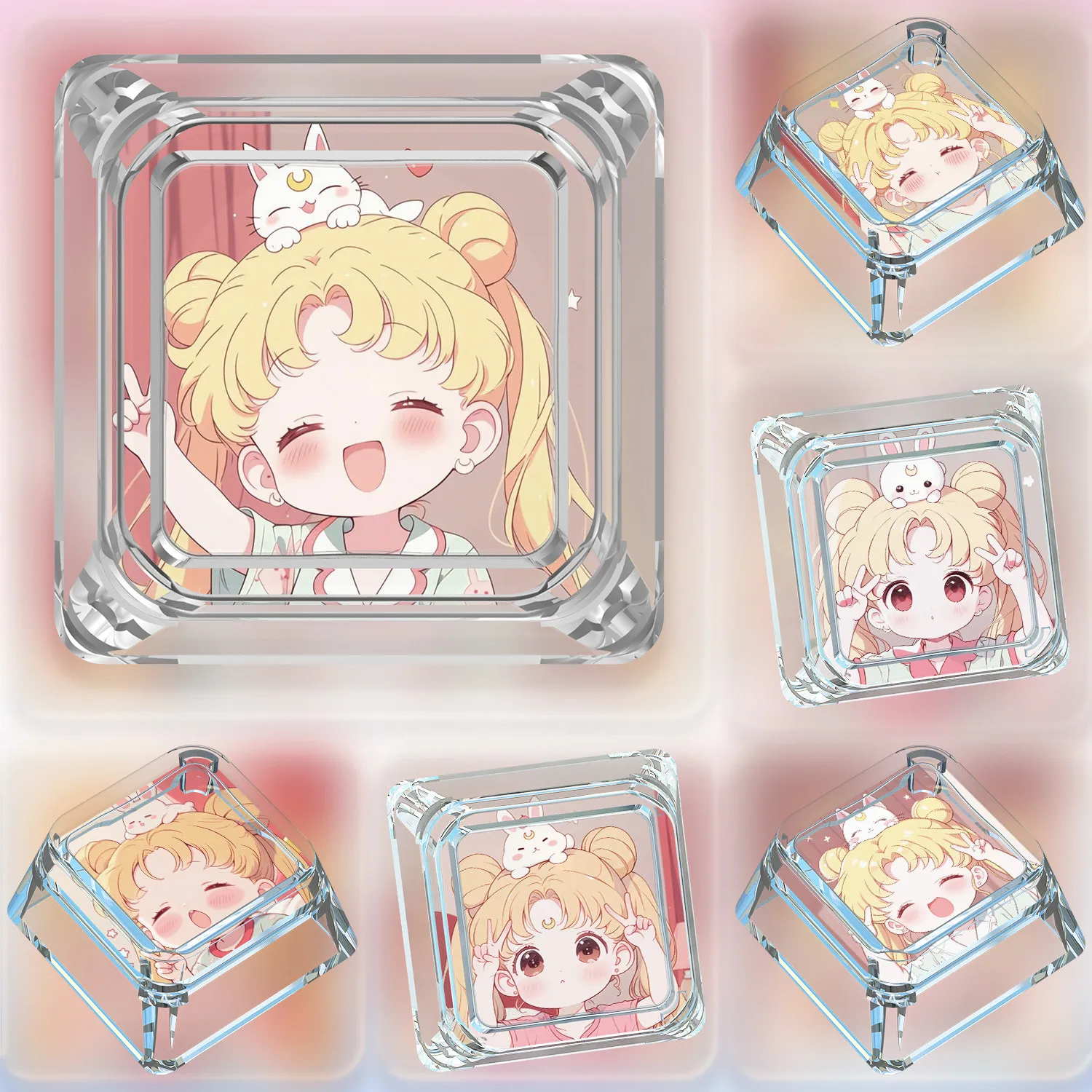 13 Models Tsukino Usagi Q Version Mechanical Keyboard Keycap Tsukino Usagi Personalized Creative Light-Transmitting Keycap