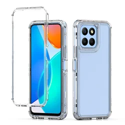 3 in 1 Hybrid Armor Shockproof Phone Case For Honor X8 5G X6 X6A X8A X8B 4G Hard Plastic Frame Transparent TPU Back Cover Fundas