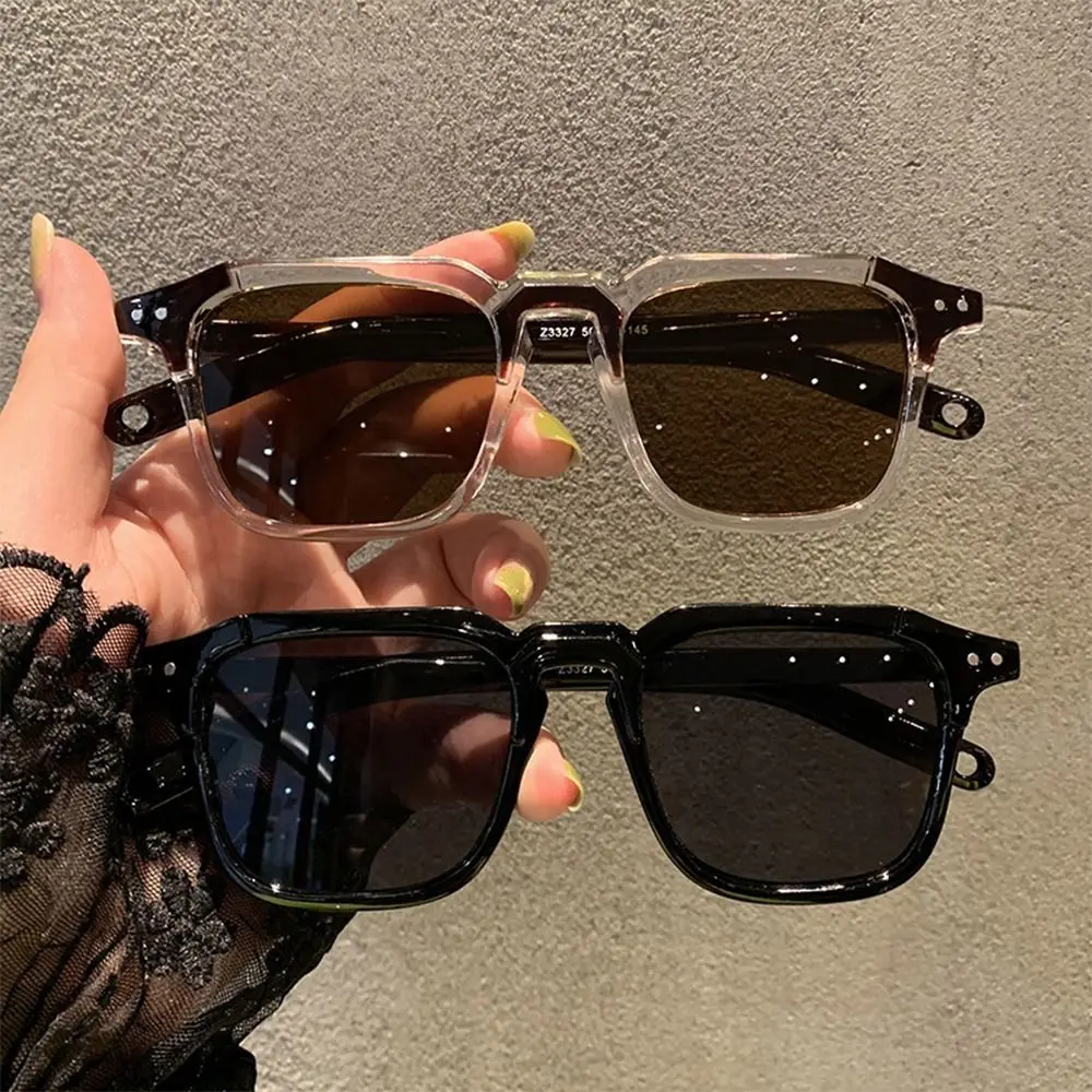 Trendy Cool Square Sunglasses Vintage UV400 Hip Hop Shades Retro Tint Ocean Lens Sun Glasses for Women & Men